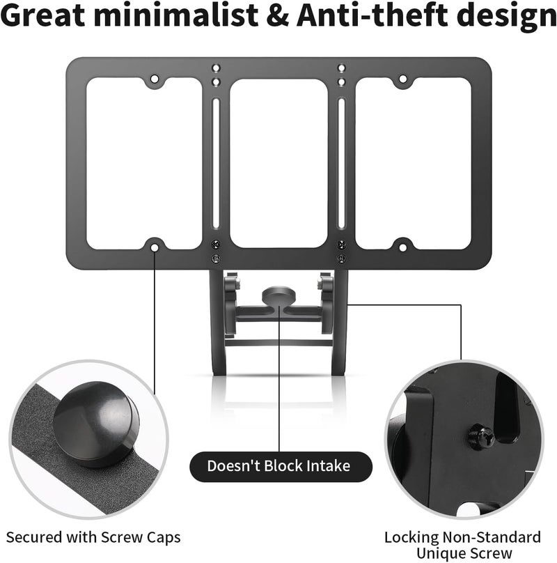 TesFram Tesla Model X (2022-2024) License Plate Mount - (NOT Plastic) - Anti-Theft, Height-Adjustable & NO Drilling Front License Plate Mounting Bracket Kit (Improved Version) - Image 2